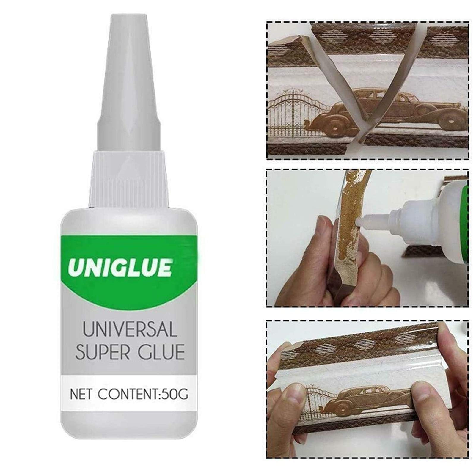 Unique Instant Adhesive, Welding High-Strength Oily Glue, Uniglue Super Glue, Mighty Instant Glue For Resin Ceramic Metal Glass Clear Glue,Without Strong Odor And Quick Dry(2 Bottles) (Green)