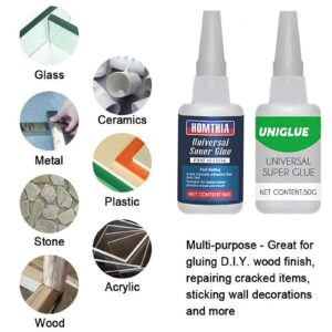 Unique Instant Adhesive, Welding High-Strength Oily Glue, Uniglue Super Glue, Mighty Instant Glue For Resin Ceramic Metal Glass Clear Glue,Without Strong Odor And Quick Dry(2 Bottles) (Green)