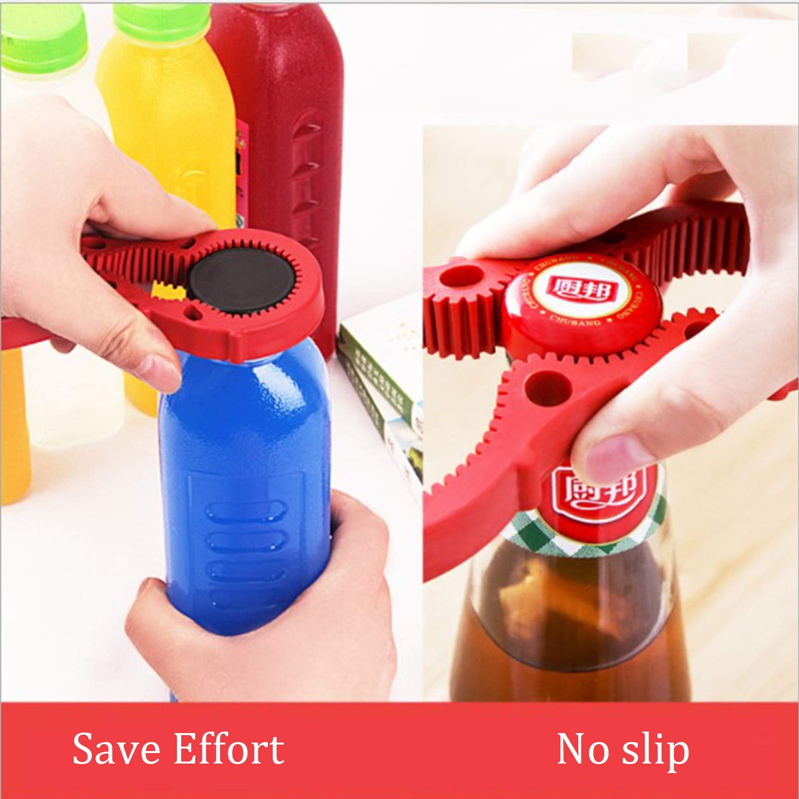 2 Packs Can Openers Manual Jar Opener Grippers for Arthritis, Good Grip Can Openers Ring Pull for Weak Hands, Effortless Rubber Bottle Opener, Twist Off Cap Openers Gift for Chef Elderly Seniors