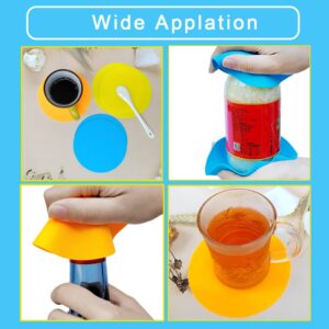 6pcs Rubber Jar Openers for Kitchen, Multi-Purpose Silicone Jar Gripper for Weak Hands, Non-Slip Jar Lid Grip Pad for Opening Jars, Round Silicone Heat Insulation Coasters