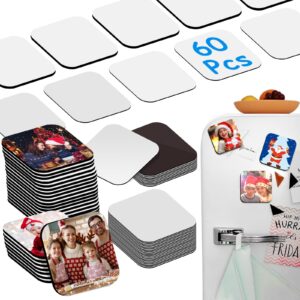 sublimation blank fridge magnets for home kitchen refrigerator microwave oven wall door decoration or office calendar with 30 pcs sublimation printing square blank, 30 pcs diy metal magnetic