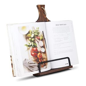 vynopa wood cookbook stand adjustable recipe book ipad rustic holder thanksgiving day christmas gift for grandma, mother, women