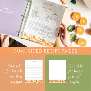 Jot & Mark Recipe 3 Ring Binder 8.5x11 | Full-Page with Clear Protective Sleeves to Write in Your Own Recipes and Color Printing Paper for Family Recipes