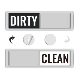kitchentour dishwasher magnet clean dirty sign, upgrade super strong clean dirty magnet for dishwasher, large text easy to read non-scratch magnetic indicator kitchen decor, silver