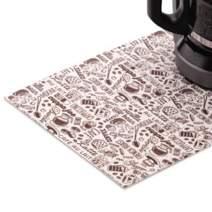 s&t inc. coffee mat, absorbent coffee bar mat for coffee maker and espresso machine, coffee maker mat for countertops, typography print, 12 in. x 18 in., 1 pack