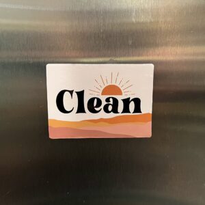 Boho Decor Dishwasher Magnet Clean Dirty Sign, Strong Clean Dirty Magnet for Dishwasher, Universal Dirty Clean Dishwasher Magnet Indicator for Kitchen Organization, Refrigerator Dish Wash Sign Magnet