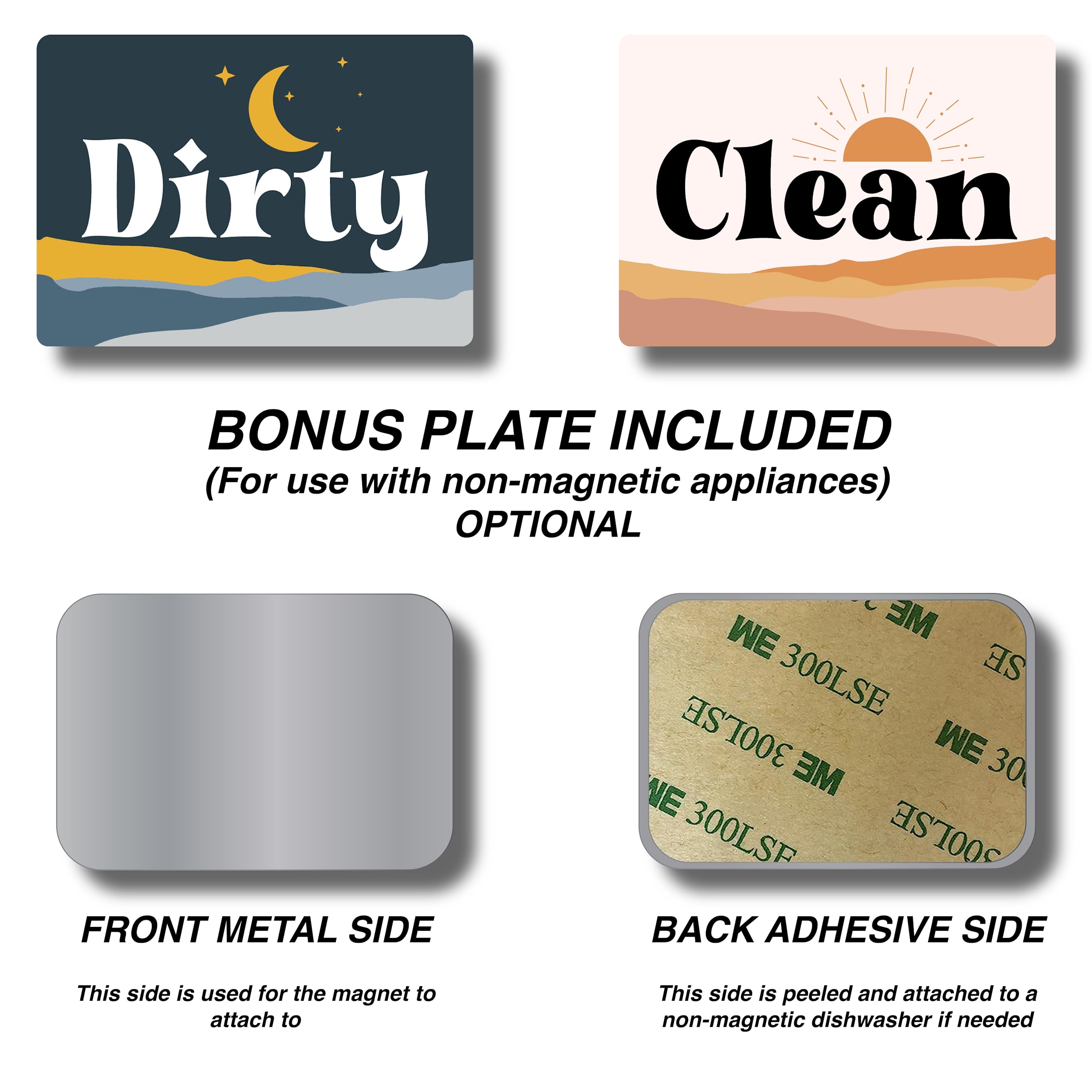 Boho Decor Dishwasher Magnet Clean Dirty Sign, Strong Clean Dirty Magnet for Dishwasher, Universal Dirty Clean Dishwasher Magnet Indicator for Kitchen Organization, Refrigerator Dish Wash Sign Magnet