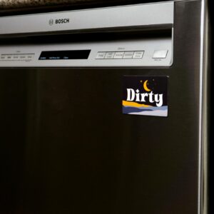 Boho Decor Dishwasher Magnet Clean Dirty Sign, Strong Clean Dirty Magnet for Dishwasher, Universal Dirty Clean Dishwasher Magnet Indicator for Kitchen Organization, Refrigerator Dish Wash Sign Magnet