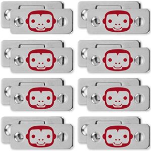 ruby monkey magnets as-seen-on-tv, cabinet and drawer magnet sets, fast and easy installation, just peel & stick, slim design fits virtually anywhere, 8 sets