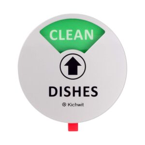 Kichwit Dishwasher Magnet Clean Dirty Sign Indicator with Running and Empty Options, Works on All Dishwashers, Non-Scratch Strong Magnetic Backing, Residue Free Adhesive Included, 4 Inch, Silver