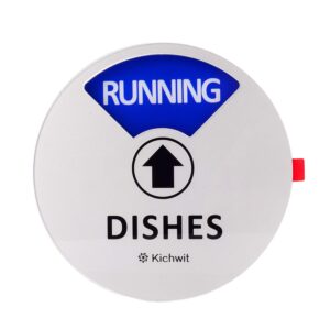 Kichwit Dishwasher Magnet Clean Dirty Sign Indicator with Running and Empty Options, Works on All Dishwashers, Non-Scratch Strong Magnetic Backing, Residue Free Adhesive Included, 4 Inch, Silver