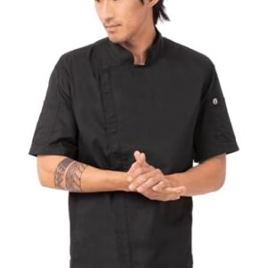 Chef Works Men's Springfield Chef Coat, Black, Medium