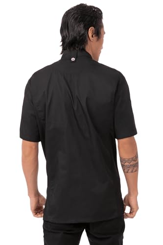 Chef Works Men's Springfield Chef Coat, Black, Medium