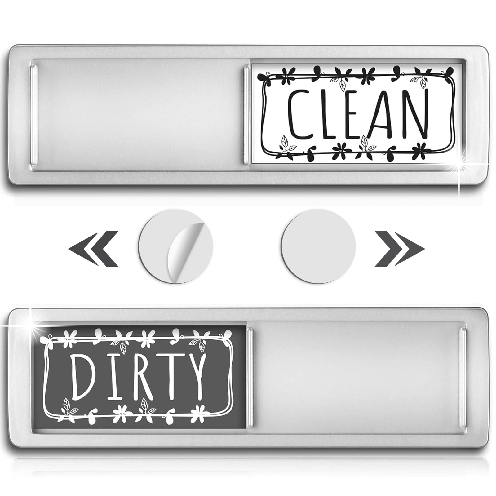 Dishwasher Magnet Clean Dirty Sign, Stylish Dirty Clean Dishwasher Magnet - Easy to Read Clean Dirty Magnet for Dishwasher, Strong Magnetic Dishwasher Clean Dirty Sign, Home Decor Kitchen Sign Magnets