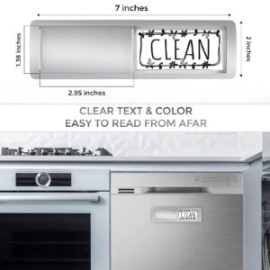 Dishwasher Magnet Clean Dirty Sign, Stylish Dirty Clean Dishwasher Magnet - Easy to Read Clean Dirty Magnet for Dishwasher, Strong Magnetic Dishwasher Clean Dirty Sign, Home Decor Kitchen Sign Magnets