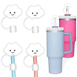 xangnier cloud straw covers cap for stanley cup,4 pcs 9-10 mm silicone drinking straw topper plug for stanley 30&40 oz tumbler,straw tip covers for stanley cups accessories,cloud shape straw protector