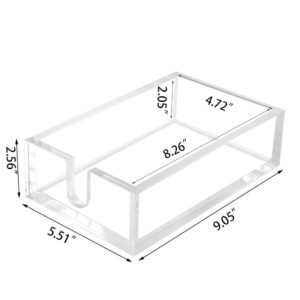 Phineoly Acrylic Guest Towel Napkin Holder, 0.37Inch Thickness Clear Paper Towel Tray, Rectangle Napkin Holders for Kitchen, Dining Room, Bathroom