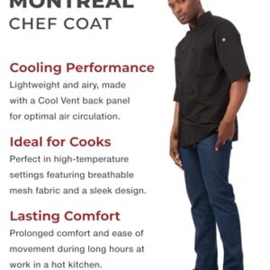 Chef Works Men's Montreal Cool Vent Chef Coat, Black, Large