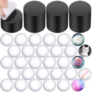 outus fridge magnets for diy crafts sets round magnetic discs with clear dome cabochons glass magnets discs for refrigerator office locker whiteboard (48 sets, 1 x 0.12 inches)