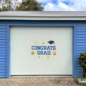 Congrats Grad Car Magnets Graduation Magnetic Car Decorations Class of 2024 Car Parade Decor Signs Car Magnet Decal Stickers Graduation Party Decor Blue