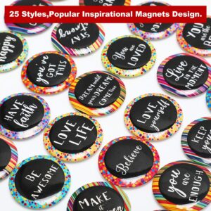 25 Pieces Motivational Refrigerator Magnets Inspirational Magnets Round Quote Magnets for Fridge Classroom Whiteboard Locker Supplies