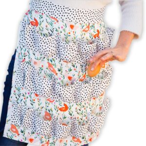 egg apron for fresh eggs, egg collecting apron with 18 deep pockets, chicken egg apron for women, egg gathering apron multicolor