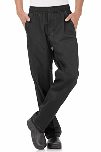 Chef Works Men's Cool Vent Baggy Chef Pants, Black, Medium