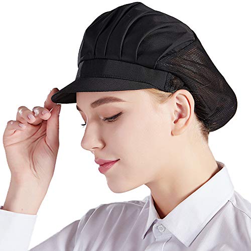 Nanxson 3pcs Chef Hat Kitchen Cooking Chef Cap Food Service Hair Nets CF9033 (Black*3pcs, one Size)