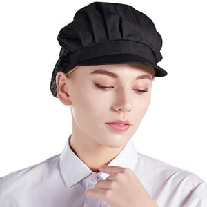 Nanxson 3pcs Chef Hat Kitchen Cooking Chef Cap Food Service Hair Nets CF9033 (Black*3pcs, one Size)