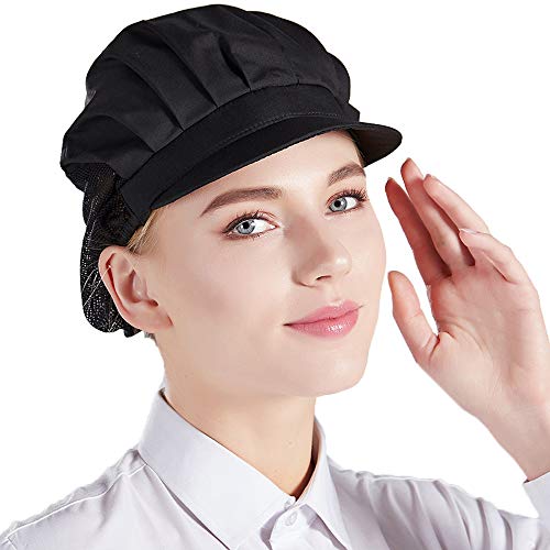 Nanxson 3pcs Chef Hat Kitchen Cooking Chef Cap Food Service Hair Nets CF9033 (Black*3pcs, one Size)