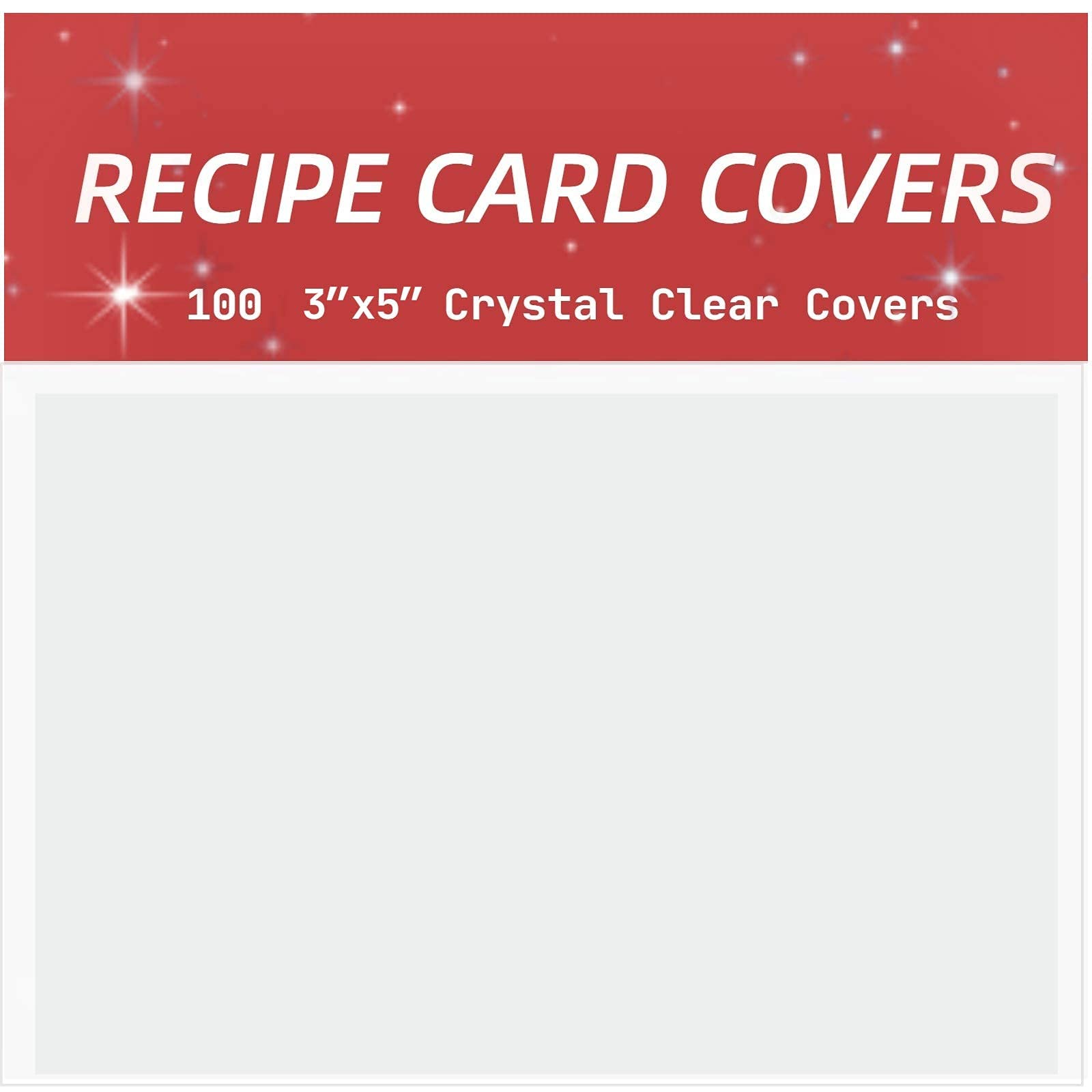 Vovoo 3x5 Recipe Card Protectors,100 Count,Recipe Card Covers,Index Card Sleeve