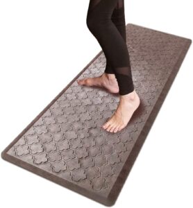 hebe oversized kitchen mat cushioned anti fatigue floor mat runner 20"x60" non slip kitchen mats for floor waterproof kitchen rugs and mats comfort mat for standing desk,sink,laundry,brown