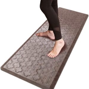 HEBE Oversized Kitchen Mat Cushioned Anti Fatigue Floor Mat Runner 20"x60" Non Slip Kitchen Mats for Floor Waterproof Kitchen Rugs and Mats Comfort Mat for Standing Desk,Sink,Laundry,Brown