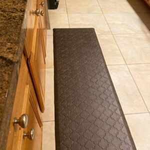 HEBE Oversized Kitchen Mat Cushioned Anti Fatigue Floor Mat Runner 20"x60" Non Slip Kitchen Mats for Floor Waterproof Kitchen Rugs and Mats Comfort Mat for Standing Desk,Sink,Laundry,Brown