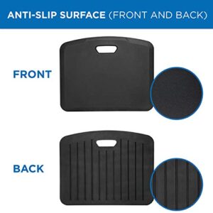 Mount-It! Anti Fatigue Floor Mat | Standing Comfort Mat for Standing Desk, Home, Office, Kitchen, Garage | Anti-Slip Washable Surface| 18"x22" | Rubberized Gel Foam Black