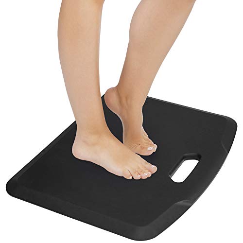Mount-It! Anti Fatigue Floor Mat | Standing Comfort Mat for Standing Desk, Home, Office, Kitchen, Garage | Anti-Slip Washable Surface| 18"x22" | Rubberized Gel Foam Black