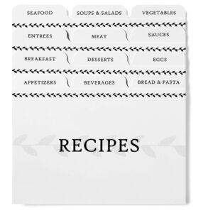 jot & mark recipe card dividers | 24 tabs per set, works with 4x6 inch cards, helps organize recipe box (classic)