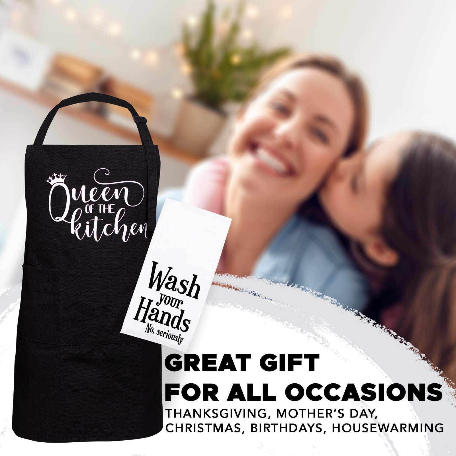 Cooking Aprons For Women, Funny Aprons For Women, Kitchen Apron Women, Apron for Women, Cooking Gifts For Women Who Love to Cook, Mothers Day Apron, Funny Mom Gifts, Apron with Pockets and Funny Towel