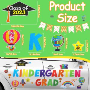 37 Pcs Kindergarten Graduation Car Magnets Magnetic Kindergarten Graduation Decorations 2023 Graduation Car Magnets Set Kindergarten Car Decorations for Graduation Party Parade Decoration Supplies