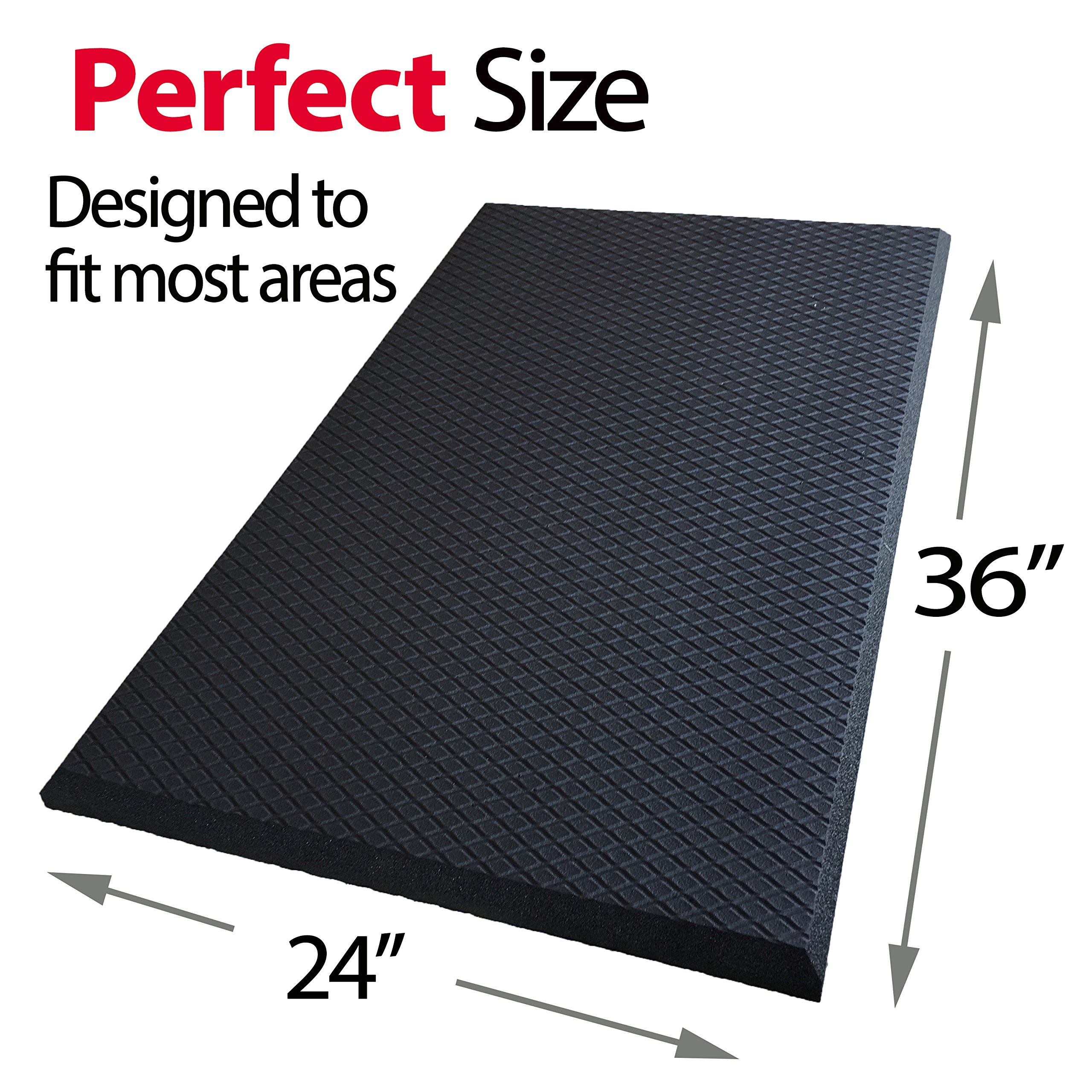 iPrimio Anti Fatigue Standing Mat, 1-inch Thick - Air Soft Ergonomic, Kitchen Sink Mat, Cushioned & Non-Slip Mats, for Standing Desk & Floor Comfort (36"x24")