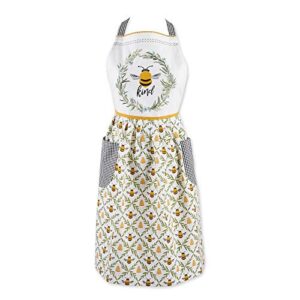 dii women's spring & summer apron collection adjustable, two large pockets & extra long ties, one size fits most, sweet bee
