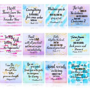 weewooday 12 pieces christian magnets inspirational refrigerator magnets verse square motivational fridge magnets bible verses scripture quotes magnet for locker fridge supplies