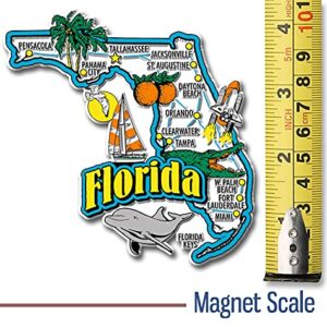 Florida Jumbo State Magnet by Classic Magnets, 4" x 4", Collectible Souvenirs Made in The USA