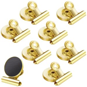 8 pack refrigerator magnets fridge magnets magnetic clips heavy duty magnetic clips perfect for refrigerator whiteboard magnets photo displays home school use(gold)