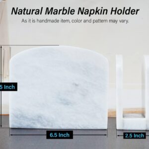 Radicaln Marble Napkin Holder White 6.5"x5.5" Inch Dining Table Handmade Napkins Holder - Simple Modern Home & Kitchen Paper Towel Holder Countertop - Used as Utensil Holder, Home Décor & Bar Napkins