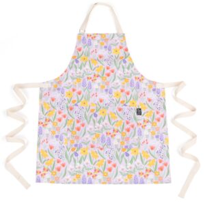 pookie home premium aprons for women with pockets- cute aprons for cooking- stain resistant kitchen aprons for men and women