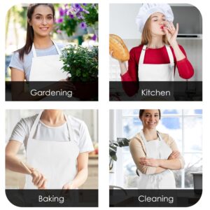 Avalon Kitchen Apron 12 Pack Bulk White Aprons Perfect Kitchen Cooking Apron Best Chef Apron for Man and Women Ideal for BBQ Painting and Restaurant