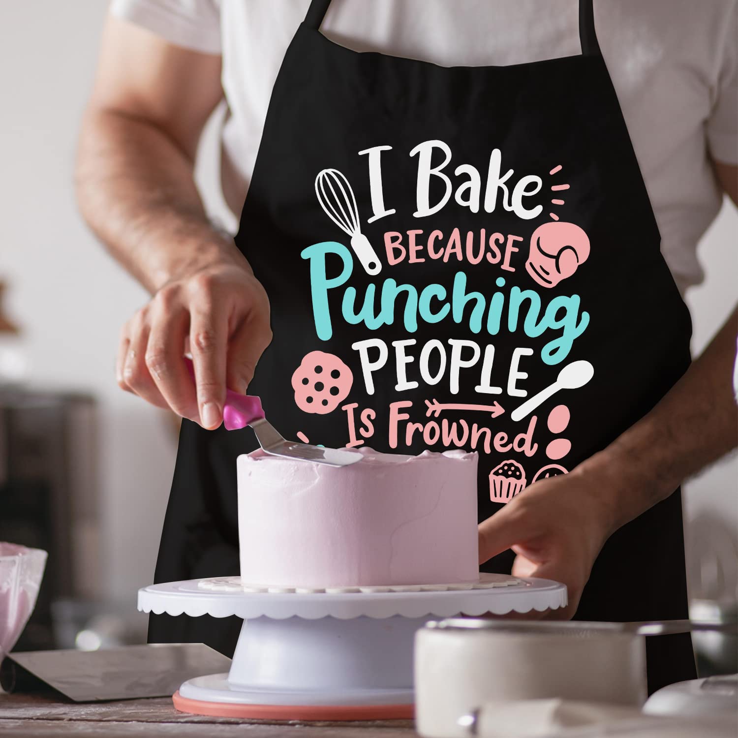 Gvlrbut Funny Aprons for Women with Pockets - Baking Gifts for Bakers Cute Cooking Aprons for Men Chef Kitchen, Baking Accessories for Dad Mom Friends Birthday Mother’s Day Husband Wife