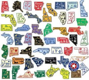 original u.s. state magnet set by classic magnets, 51-piece vintage magnet set, collectible souvenirs made in the usa