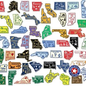 Original U.S. State Magnet Set by Classic Magnets, 51-Piece Vintage Magnet Set, Collectible Souvenirs Made in The USA